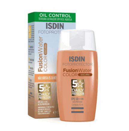 Protetor Solar ISDIN Fusion Water FPS 50 cor escura 50ml